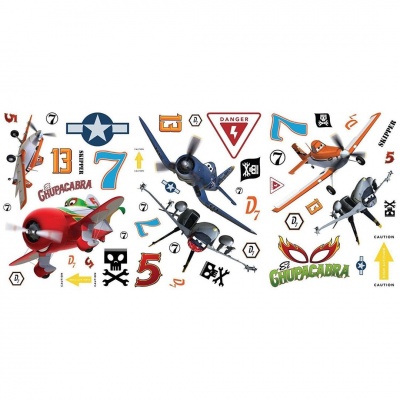 Disney Planes Removable Wall Stickers Pack of 3 Sheets RRP £6.99 CLEARANCE XL £3